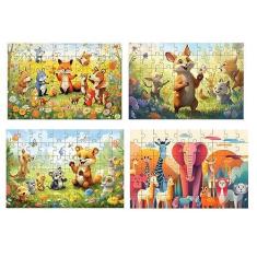 Imagem de Kit 4 Quebra-cabeças infantis Bichinhos Fofinhos de 60 peças