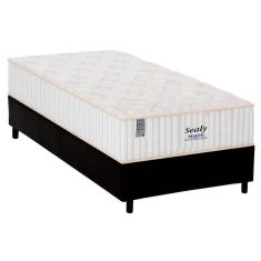 Imagem de Cama Box Solteiro: Colchão Molas Plumatex MasterPocket Ensacadas Miami + Base CRC Courano Black(88x188)