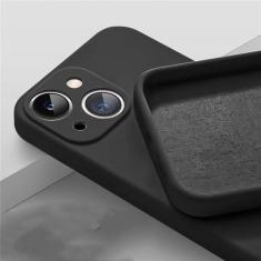 Imagem de Capa de telefone quadrada de silicone líquido para iPhone 13 14 Pro Capa para iPhone 14 11 13 12 Pro Max XR XS 7 8 Plus Capa traseira de proteção, preta, para iPhone X XS