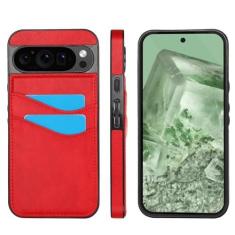 Imagem de SUPWALL Capa projetada para Google Pixel 9/Pixel 9 Pro, capa carteira de couro PU de cor sólida com porta-cartões na parte de trás, fina, elegante, rígida, à prova de arranhões, proteção contra