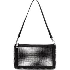 Imagem de Bolsa Feminina De Ombro Com Alça Corrente Pedras  Brilhantes - Smactud