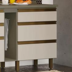 Imagem de Armário De Cozinha Évelin 3 Gavetas Duna/Cristal - Henn