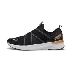 Imagem de PUMA Tênis feminino Softride Harli Slip on Cross Trainer, Puma Preto-puma branco-puma dourado, 35