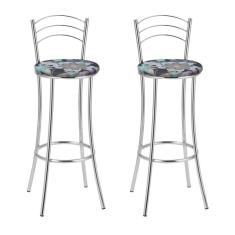 Imagem de Kit 2 Banquetas Cromadas Bc26-a E507 Cromado/Estampado