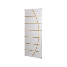 Imagem de Kit 2 Folhas de Porta Madeira Decorada 210x60cm Espessura 3,5cm Cantareira Mgm Branco