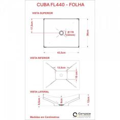 Imagem de Kit Cuba F44 Com Válvula Click 1 Pol. E Sifão Cromado E Flexivel Verde Acqua