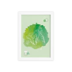 Imagem de Quadro Minimalista Safari Gorila Verde Moldura  22x32