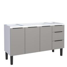Imagem de Gabinete de Aço Para Pia 150cm 3 Portas 3 Gavetas Jupter Cozimax Cinza Argila