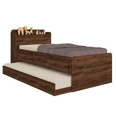 Imagem de Bicama Solteiro com Baú e 2 Gavetas Onix Robel Jacarandá Madeirado