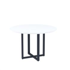 Imagem de Mesa de Reunião Redonda 100cm Mrr1100p25tub Branco/Azul Delrei