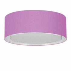 Imagem de Plafon Cilíndrico Duplo Md-3037 Tecido 60X25cm Bivolt Lilás