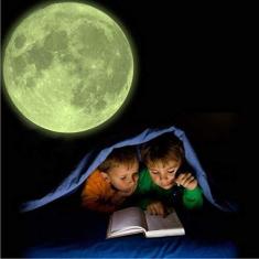 Imagem de Adesivo De Parede Decorativo Lua Brilha No Escuro 30 X 30Cm