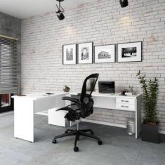Imagem de Escrivaninha Mesa De Escritório Em L 1,80X1,40M C/02Gavetas - Compace