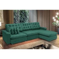 Imagem de Sofá Berlin 3.85X2.10M Com Chaise Super Pillow Top - Verde