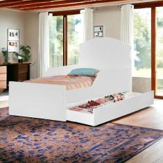 Imagem de Cama Infantil Lívia Branca com Auxiliar Cambel