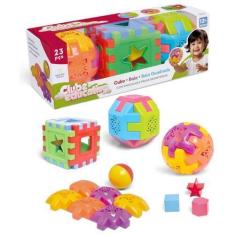 Imagem de Kit Brinquedo Educativo Cubo Bola E Bola Quadrada Didático - Tutty Toy