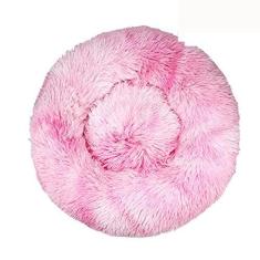 Imagem de Cama de cachorro calmante para cães pequenos – Cama de cachorro pequena lavável com donut, cama de gato de pelúcia macia redonda anti-ansiedade, serve para toPets, diâmetro 20 cm