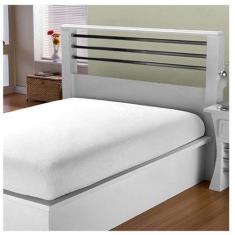 Imagem de Lençol De Cama Queen Branco Avulso Com Elástico Algodão 150 Fios - Con
