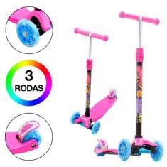 Imagem de Patinete Infantil De Menina Três Rodas Com Led Dm Radical