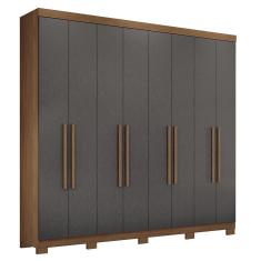 Imagem de Guarda Roupa Casal 8 Portas Havana Santos Andirá Jatobá e Grafite