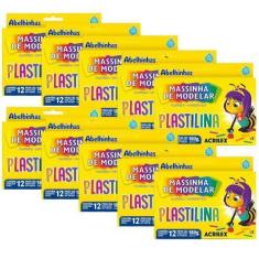 Imagem de Kit 10 Massinhas De Modelar Plastilina 180G 12 Cores Acrilex