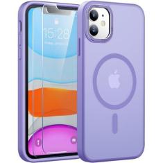 Imagem de JAME Capa para iPhone 11, capa de telefone para iPhone 11 com 2 protetores de tela de vidro, [compatível com Magsafe], [proteção de nível militar], capa de telefone fina à prova de choque para iPhone