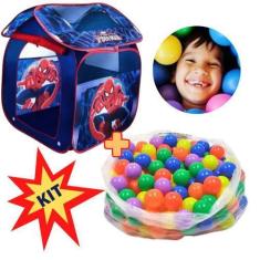 Imagem de Barraca Infantil Bolinhas Tenda Homem Aranha Casa Menino Kit - Maripla