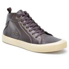 Imagem de Tênis Sapaténis Cano Alto Masculino Couro Legitimo Casual Cadarço Confortável Macio Moderno-Masculino