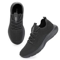 Imagem de VAMJAM Tênis de corrida masculino, moderno, leve, respirável, tricotado, cadarço, malha, caminhada, treino, casual, esportivo, Allgrey022, 45