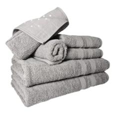Imagem de Jogo de Toalhas 6 pçs Luxo 2 Banho 2 Rosto 2 Tapete Cinza