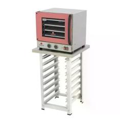 Imagem de Kit - Forno Turbo Elétrico Fast Oven PRP-004 220V Rosa + Bancada MES-0