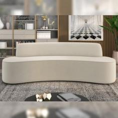 Imagem de Sofá Decorativo 4 Lugares 230cm Bélgica Curvo Veludo Creme G15 - Gran Belo
