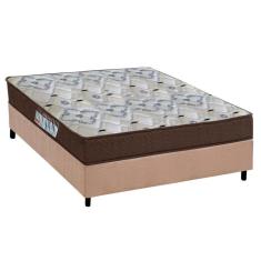 Imagem de Cama Box Viúva: Colchão Anatômico Ortobom D45/Ep Fort Tech Iso 150 + Base Crc Suede Clean(128X188)
