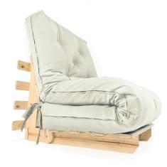 Imagem de Sofa Cama Solteiro Futon Dobrável Branco Off Acquablock