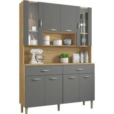 Imagem de Kit Cozinha 8 Portas e 2 Gavetas Freijó Gris Golden Kits Paraná