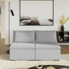 Imagem de Sofá Modular 2 Módulos Centrais Zen Cabecasa Madeiramadeira Cinza