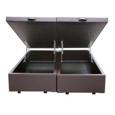Imagem de Base Box Baú Queen Bipartido Sintético Marrom 39x158x198