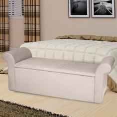 Imagem de Recamier Baú Viena King 195 Cm Suede Bege Claro - MV Estofados