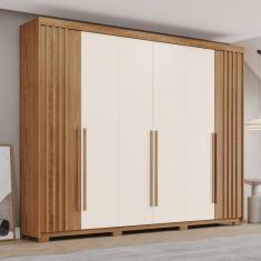 Imagem de Guarda-Roupa Casal 6 Portas 4 Gavetas Norton Marrom/Off White