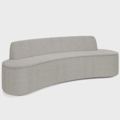 Imagem de Sofá 4 Lugares Curvo Sala de Estar Living Cancún D02 Bouclê Bege 260 cm B-62 - Lyam Decor