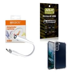 Imagem de Capinha Samsung S23 + Adaptador P2 Para Tipo C + Película 9D - Armyshi