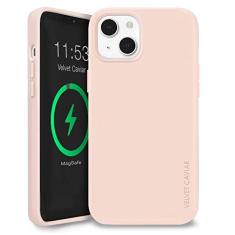 Imagem de Velvet Caviar Capa de silicone MagSafe compatível com iPhone 14 – Anel magnético integrado – Forro de microfibra – [Teste de queda de 1,8 m] Capas protetoras de telefone para mulheres e homens (rosa