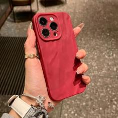 Imagem de Capa de telefone com padrão dobrável macio para iphone 11 12 13 14 15 pro max x xs xr max plus capa de silicone amortecedor doce, clarete, para iphone 12
