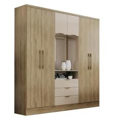 Imagem de Guarda Roupa Casal 6 Portas Aspen Carraro Noce Off White