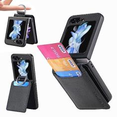 Imagem de Asuwish Capa de celular para Samsung Galaxy Z Flip 5 5G 2023 com compartimento para cartão, capa carteira e suporte de anel magnético traseiro acessórios móveis capa protetora para ZFlip5 Z5 Flip5 5Z