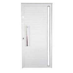 Imagem de Porta Lambril de Alumínio Esquerda 210 x 80cm com Visor Linha Veneza Esquadrias Bergame Branco