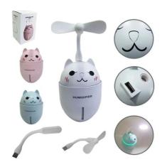 Imagem de Mini Umidificador Gatinho 3 Em 1 Rosa - BC BORA COLEGA SHOP