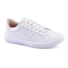 Imagem de Tenis Slip On Branco Rosa Godiva Fivela Prata-Feminino