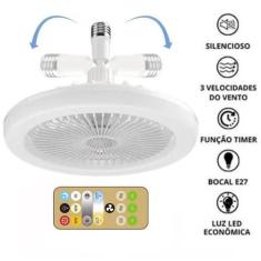 Imagem de Ventilador de Teto LED 36W E27, Com Controle Remoto e Luz Ajustável - 
