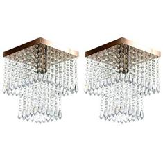 Imagem de Kit 2 Lustre De Cristal Acrilico Marrycrilic Cobre.